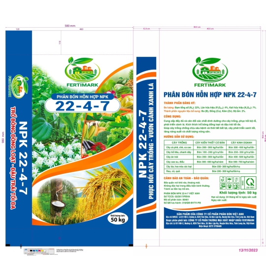 Phân bón Fertimark NPK 22-4-7